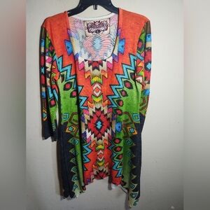 Amma Tunic Top Knit Boho Aztec Southwestern Comfy